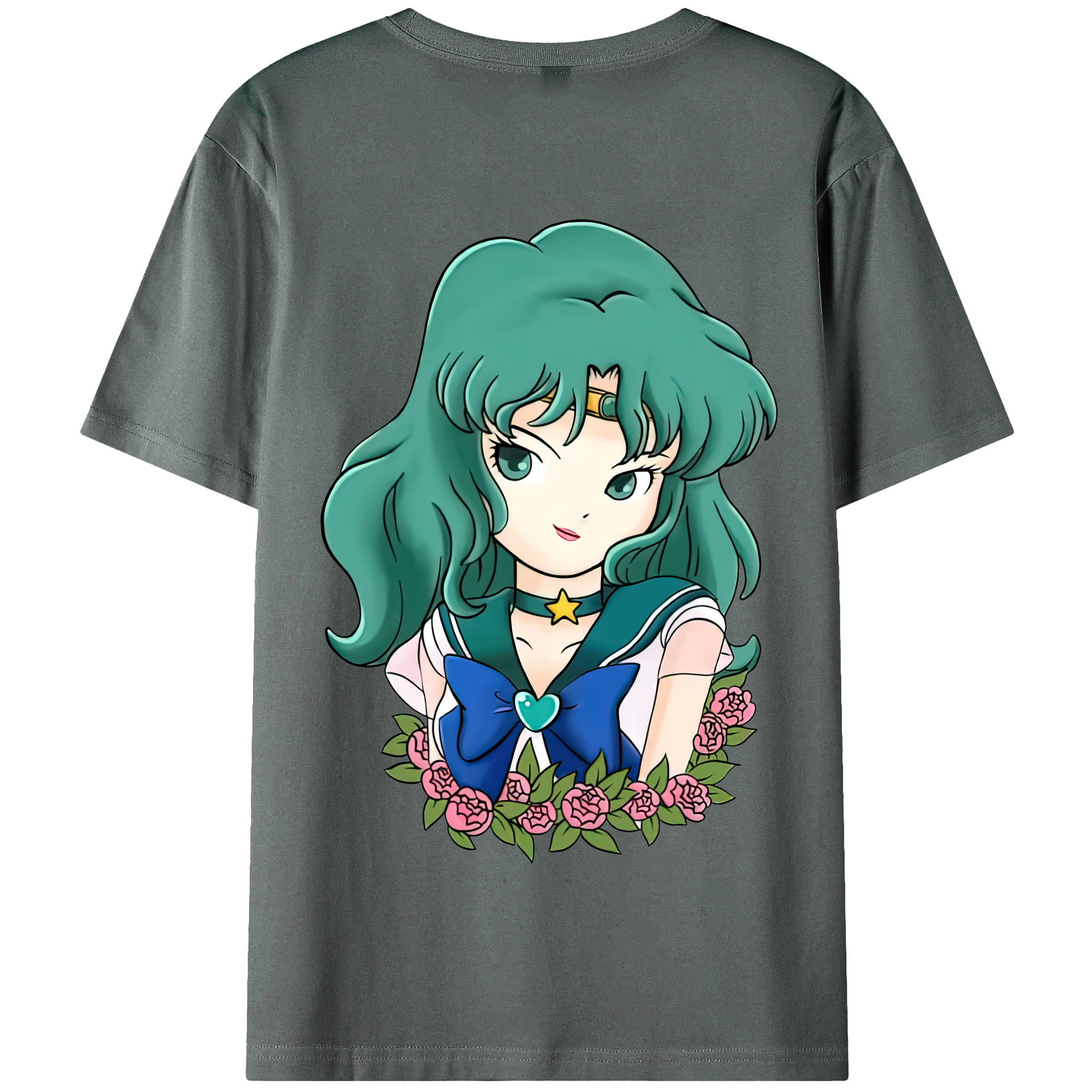 （画像用） 美少女戦士セーラームーン 海王 みちる（かいおう みちる） Sailor Moon Kaiou Michiru 綿100％半袖Tシャツ（背面プリント）